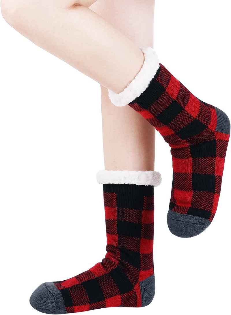 Chassic Sherpa Lined Slipper Socks for Women, Non-Slip Cozy Winter House Socks, Soft Fuzzy Socks, Christmas Gifts for Women & Ladies Stocking Stuffers - Image 4